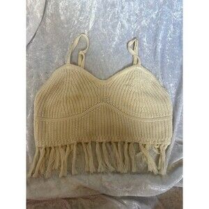 Wild fable medium white crocheted crop top